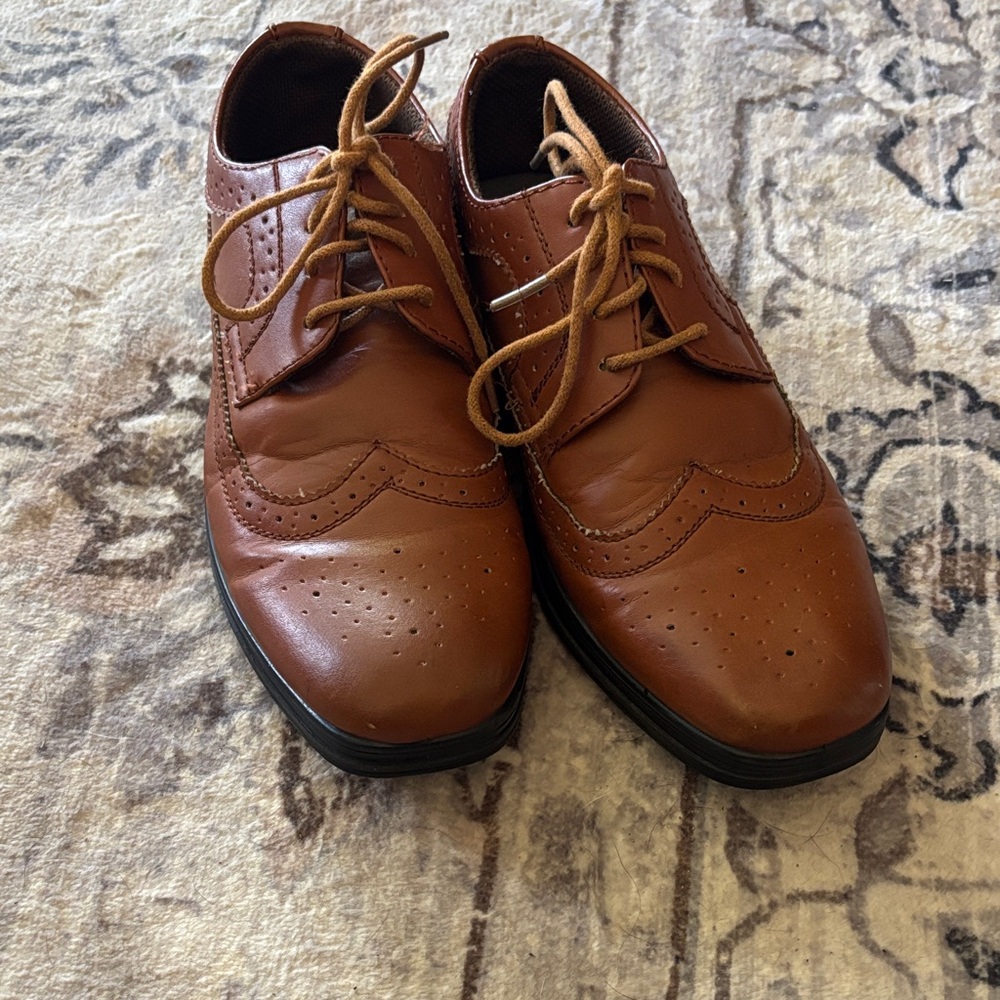 Classic Brown Leather boys Dress Shoes